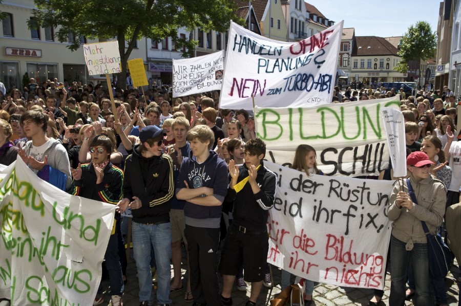 Schülerprotest beim Bildungsstreik in Verden