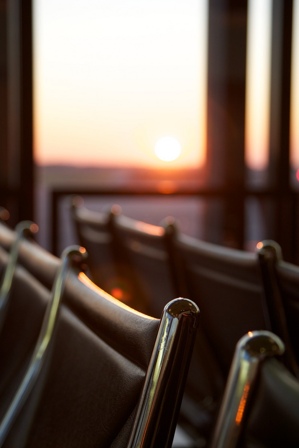 Sonnenuntergang im Flughafen Hannover