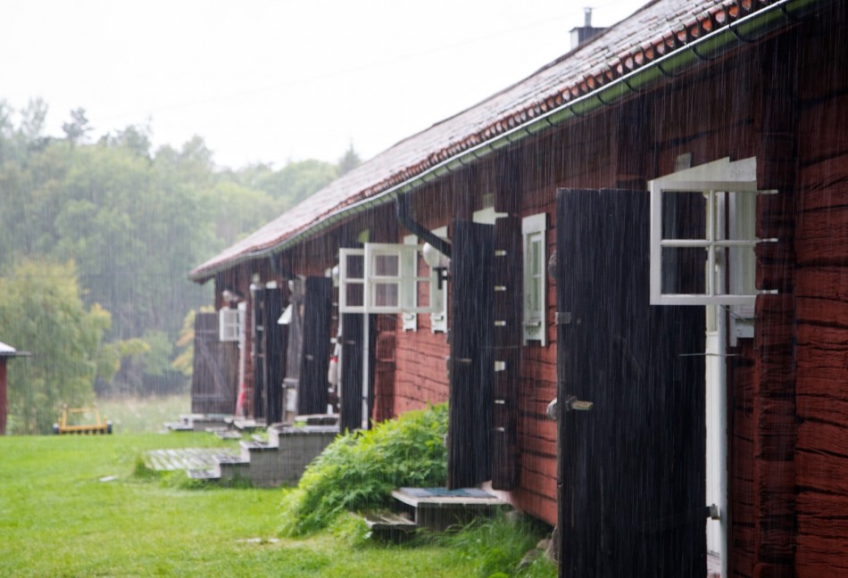 Die Jugendherberge von Arholma im Regen