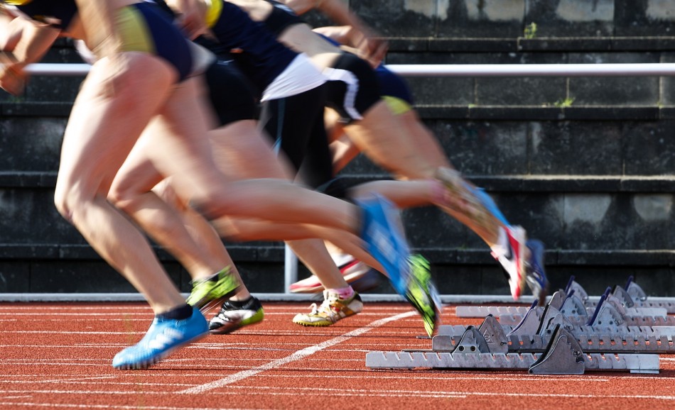 NLV/BLV Landesmeisterschaften in Verden: Start des 100 m Laufs der weiblichen Jugend a NLV/BLV Landesmeisterschaften in Verden: Start des 100 m Laufs der weiblichen Jugend a