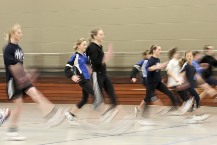 Laufübungen mit dem Landestrainer Hürden